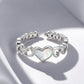Mother of Pearl Heart Silver Ring image 0