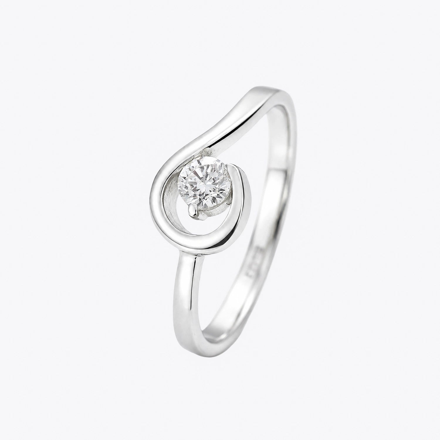 The Alencia Urban Serenade Teardrop Bypass Solitaire Ring image 2