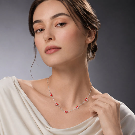 The Alencia Urban Scarlet Heart Station Necklace image 1