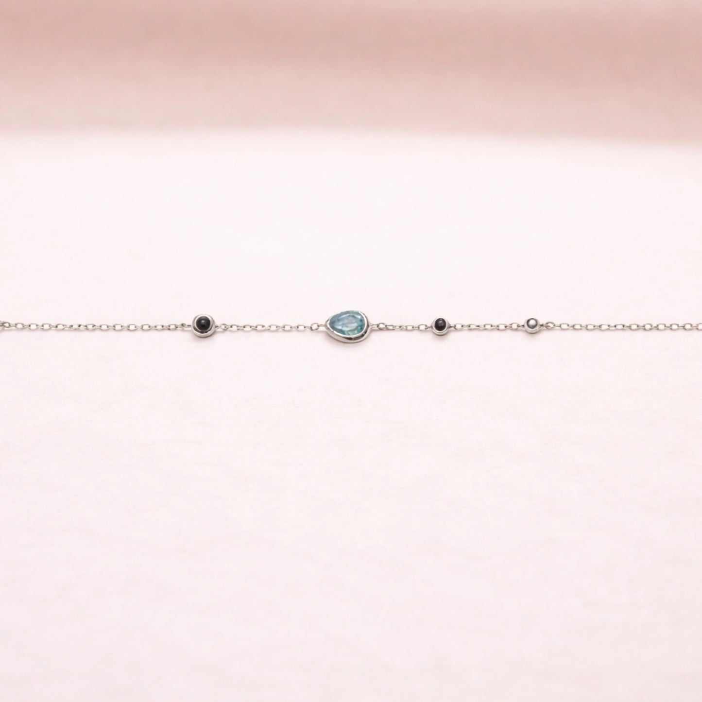 Aqua Droplet Charm Bracelet image 0