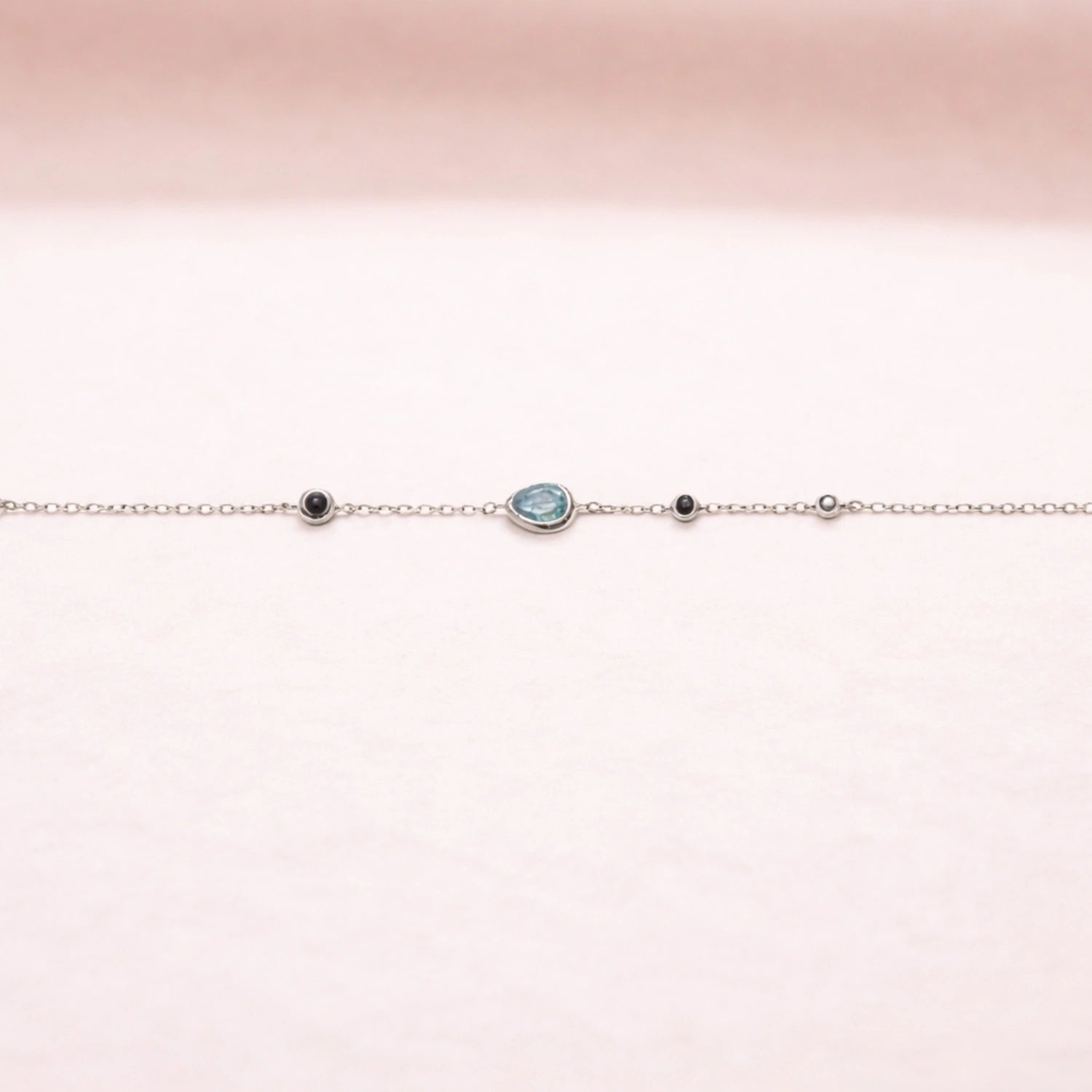 Aqua Droplet Charm Bracelet image 0