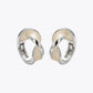 Ivory Twist Silver Hoop Earrings image 2