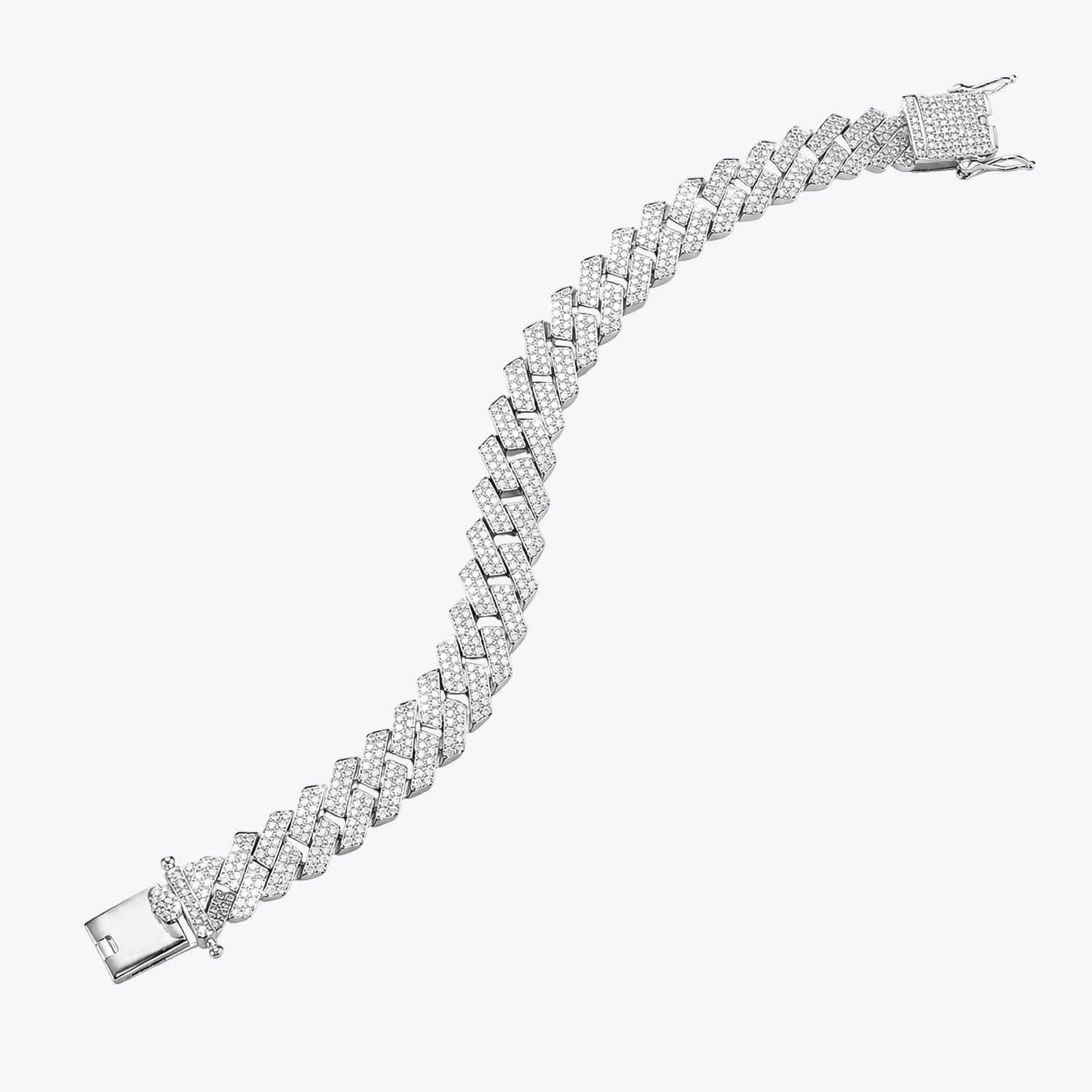Alencia Iced Cuban 925 Sterling Silver Bracelet image 2