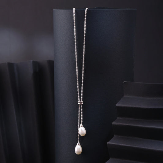 Pearl Drop Lariat Necklace image 0