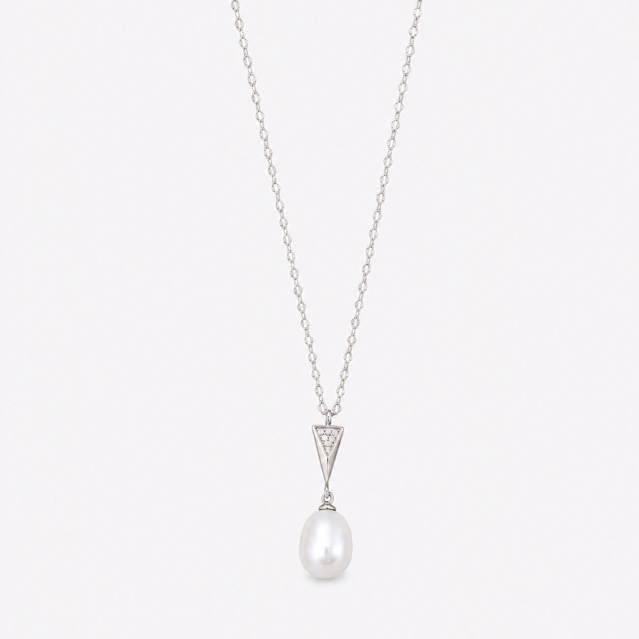 Pearl Drop Silver Pendant Necklace image 2