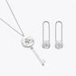 Lustrous Baguette Halo &amp; Pearl Set image 2