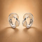 Ivory Twist Silver Hoop Earrings image 0