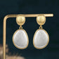 Two-Tone Brushed Teardrop Earrings image 0