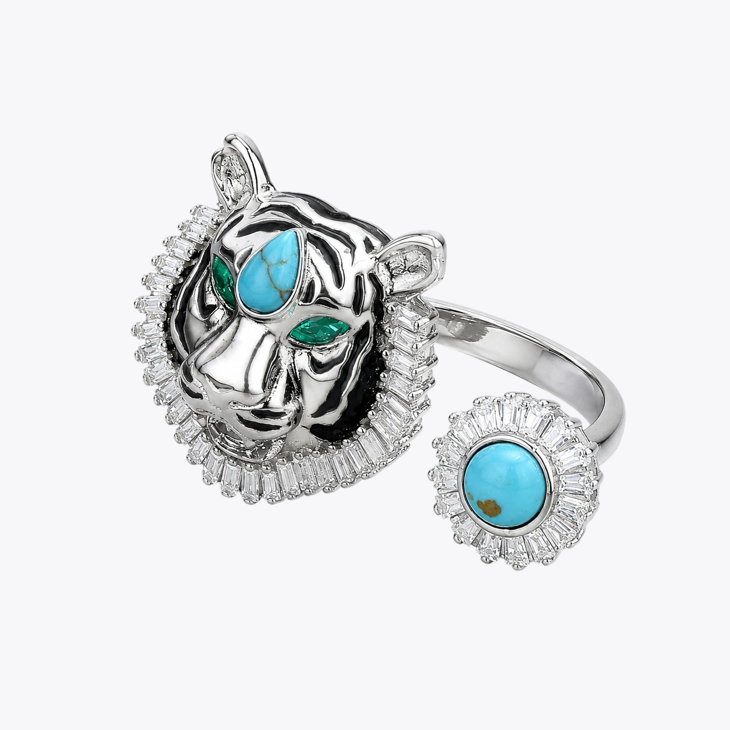 The Alencia Imperial Turquoise Tiger Bypass Ring image 2