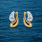 Two-Tone Sculpted Drop Earrings image 0