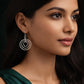 Silver Multi-Circle Drop Earrings image 1