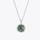 Moss Green Silver Pendant &amp; Earring Combo image 3