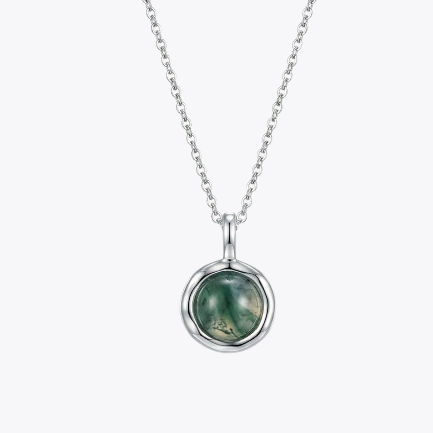 Moss Green Silver Pendant &amp; Earring Combo image 3
