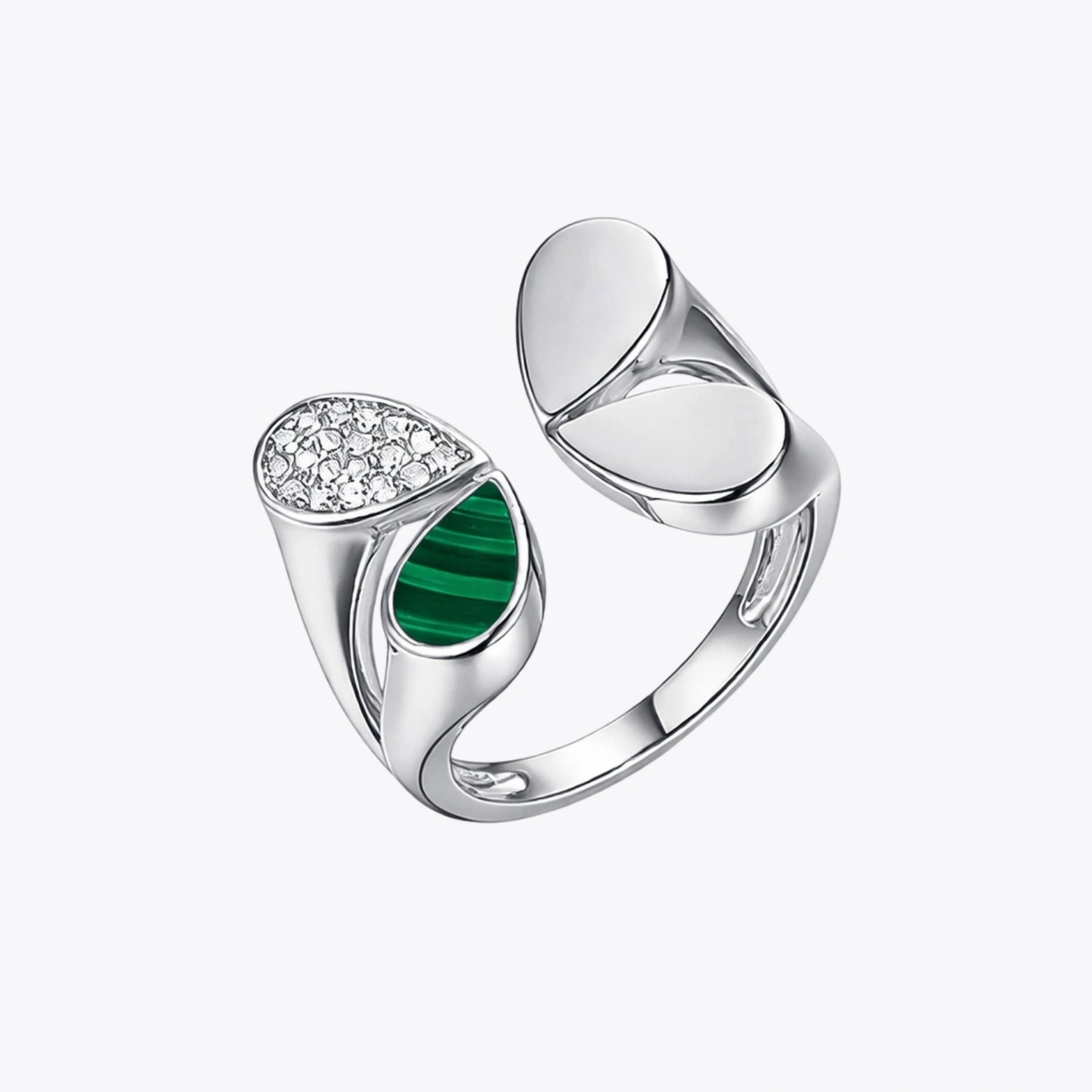 Alencia Malachite Butterfly &amp; Clover Ring image 2