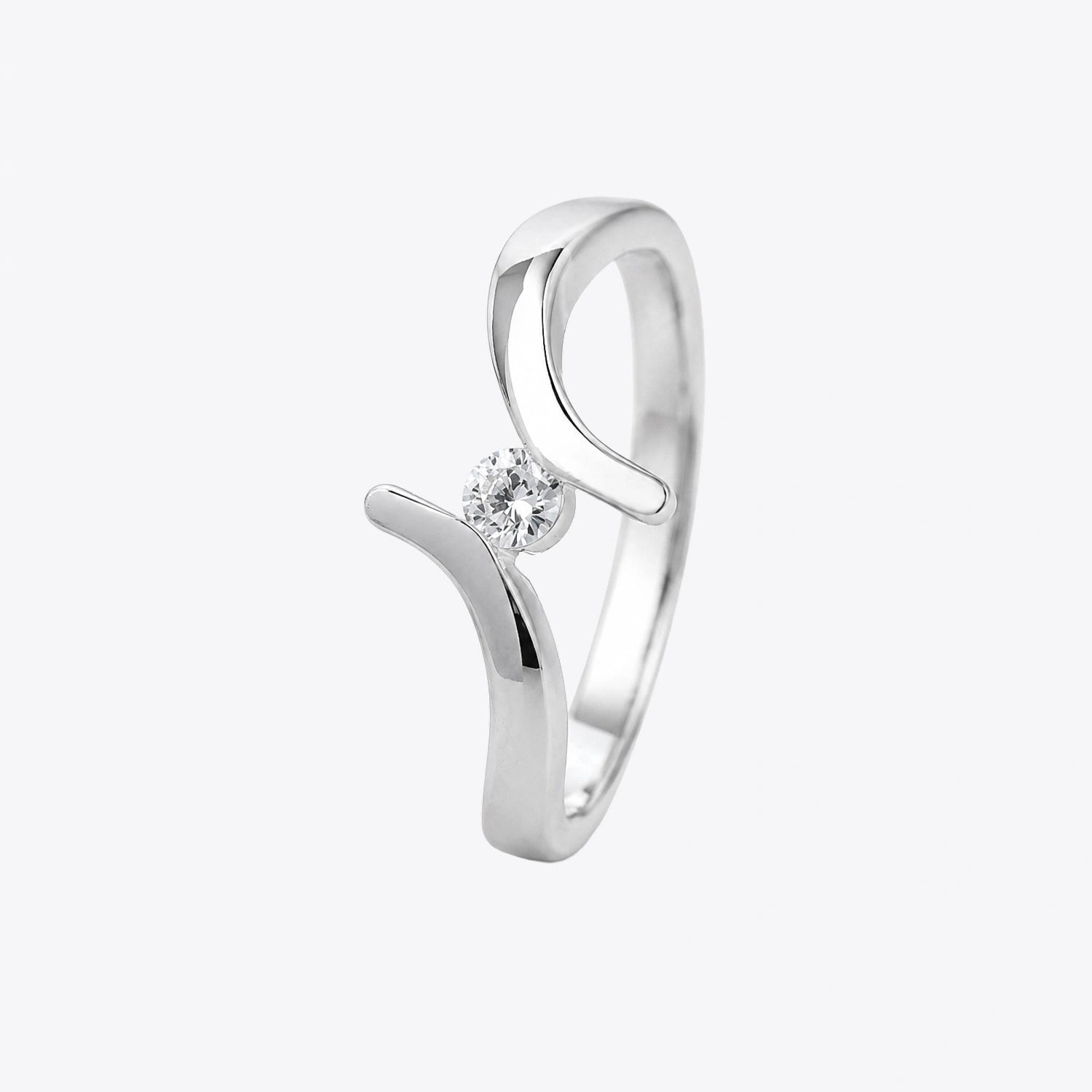 The Alencia Urban Serenade Fork Bypass Solitaire Ring image 2