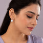 Silver Pearl Bloom Drop Earrings image 1