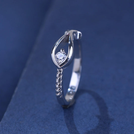 The Alencia Urban Serenade Teardrop Twist Solitaire Ring image 0