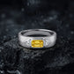 Tri-Stone Silver Statement Ring – Blue, Green &amp; Yellow Variants - Yellow, 17 image