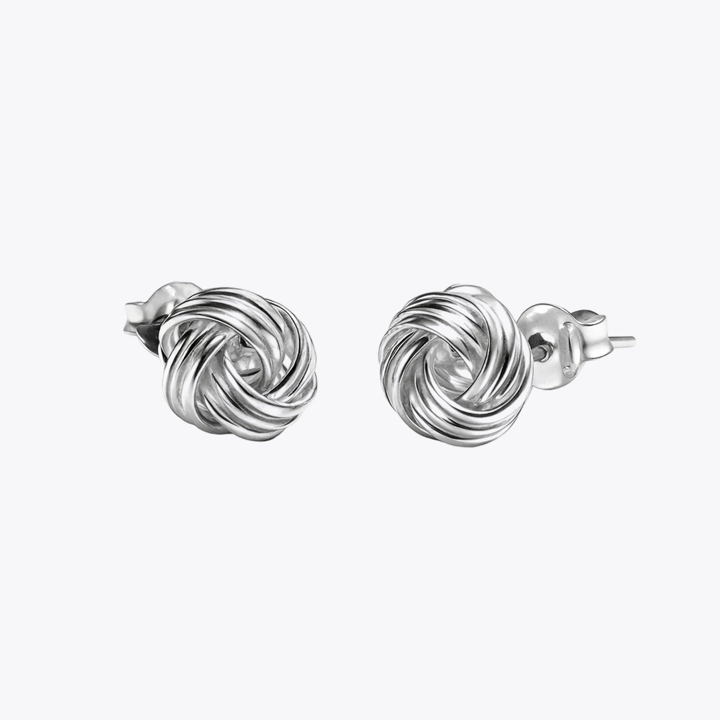 Silver Knot Stud Earrings image 2