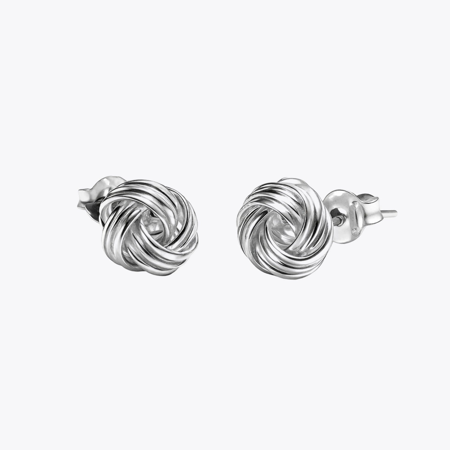 Silver Knot Stud Earrings image 2
