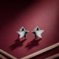 Black &amp; White Star Stud Earrings image 0