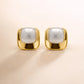 Dual-Tone Cushion Square Stud Earrings image 0