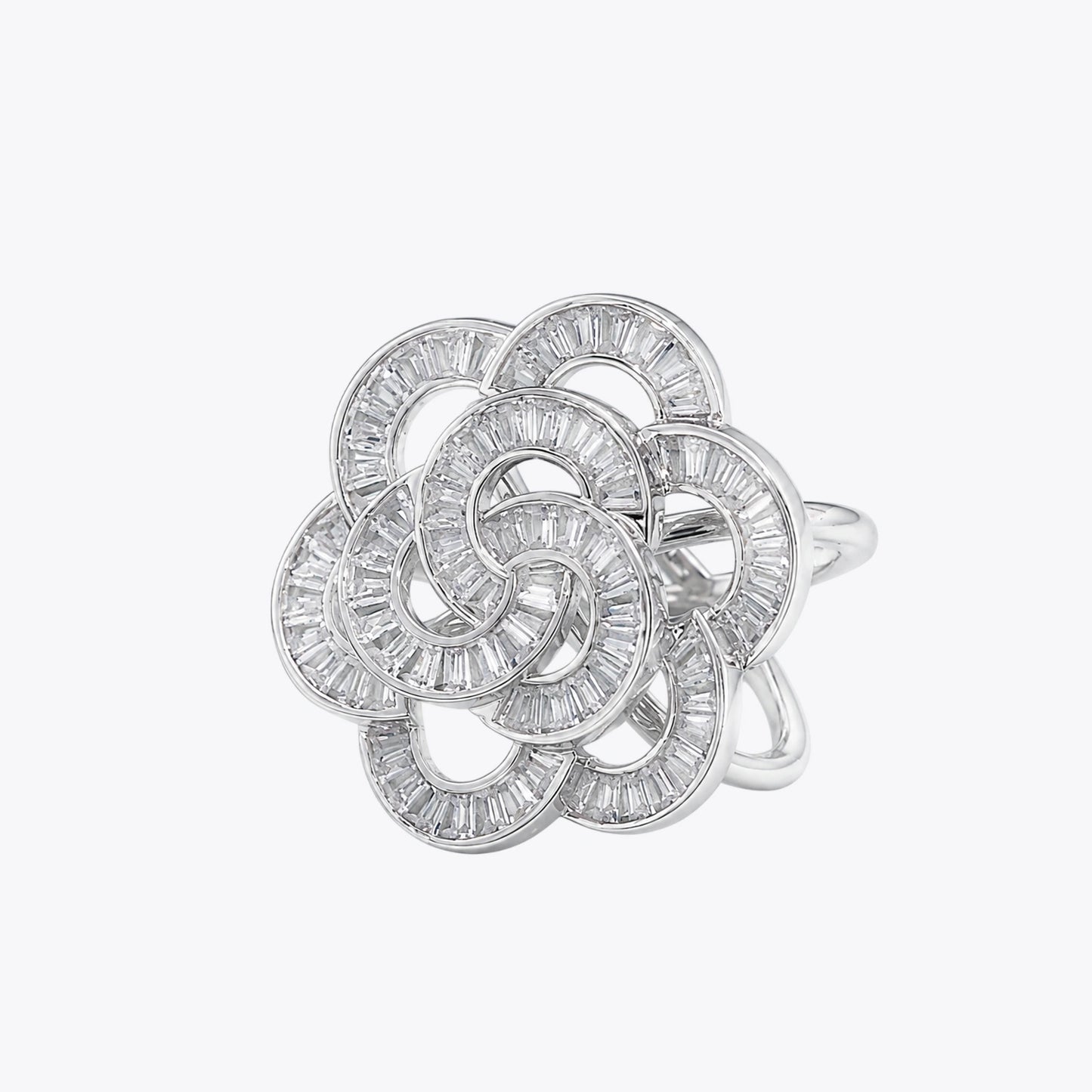 The Alencia Celestial Rose Baguette Diamond Statement Ring image 2