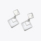 Geometric Square Silver Drop Earrings image 2