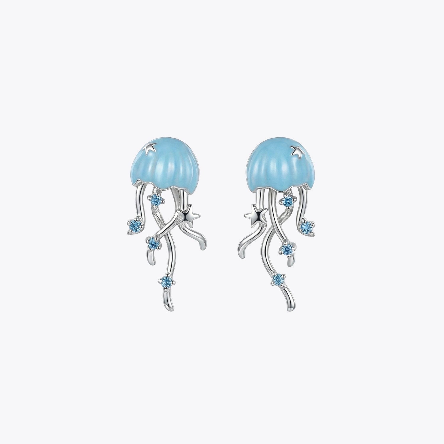 Ocean Jellyfish Blue Drop Earrings image 2
