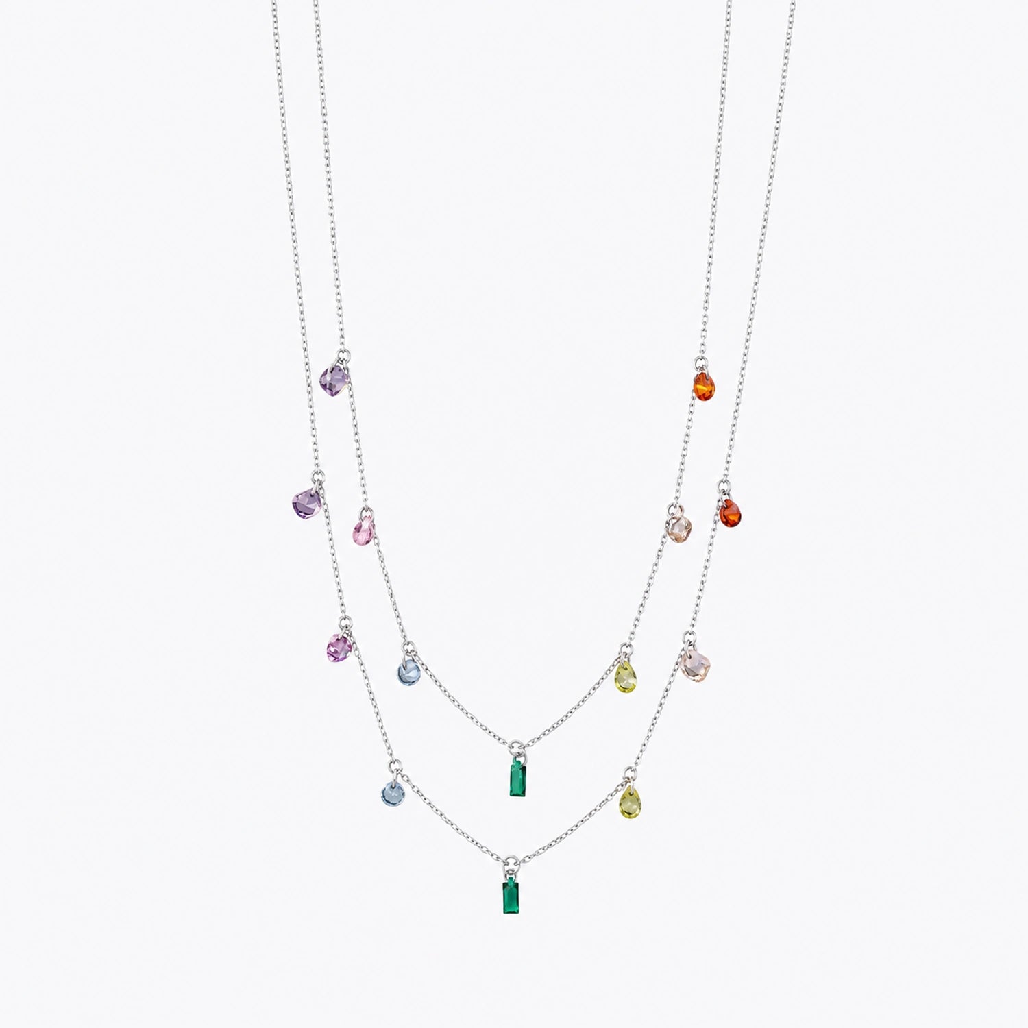 Rainbow Drop Layered Necklace image 2