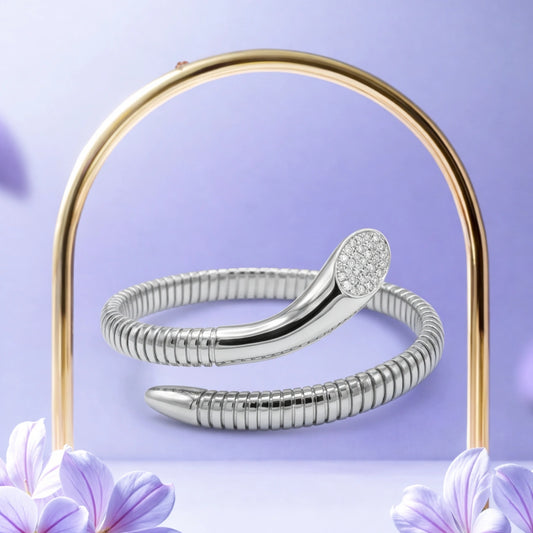Silver Pave Nail Cuff Bracelet image 0