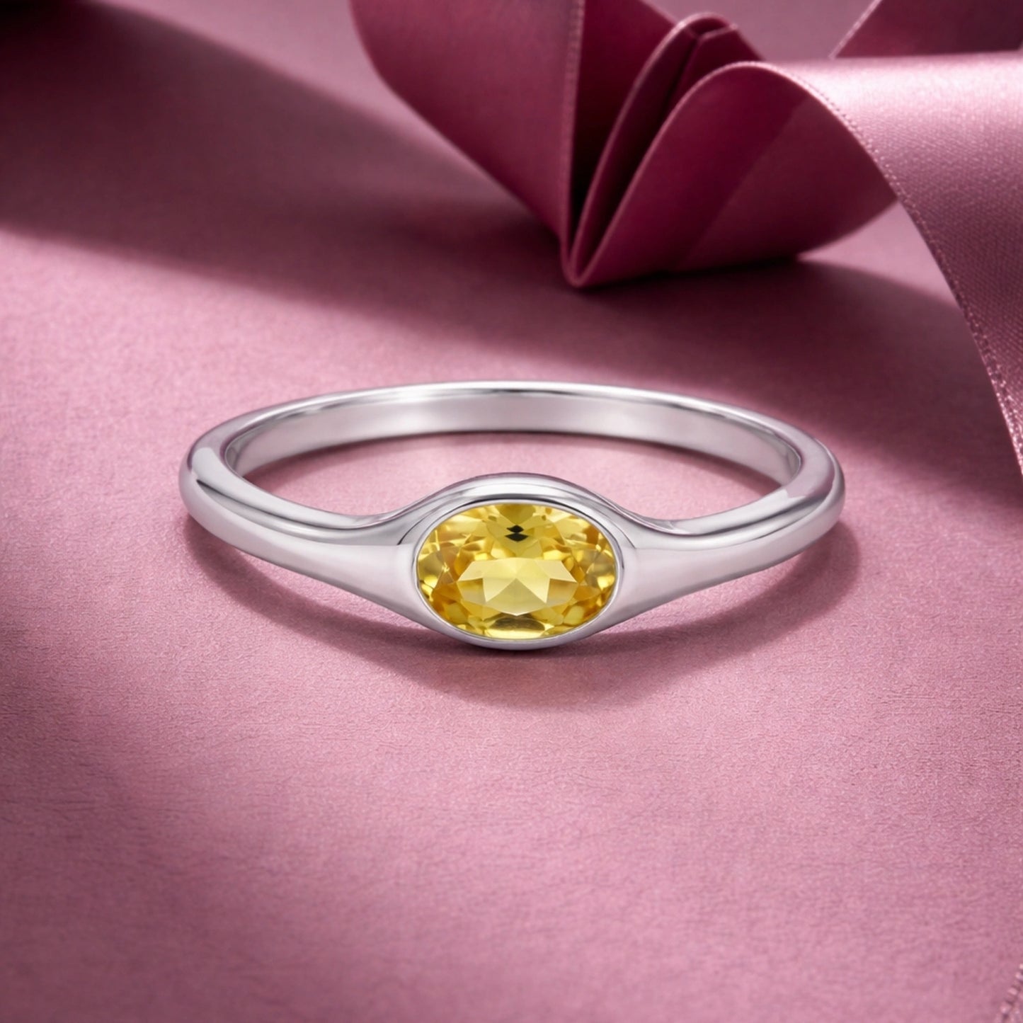 Oval Gemstone Silver Ring – 3 Colour Variation Collection image 3