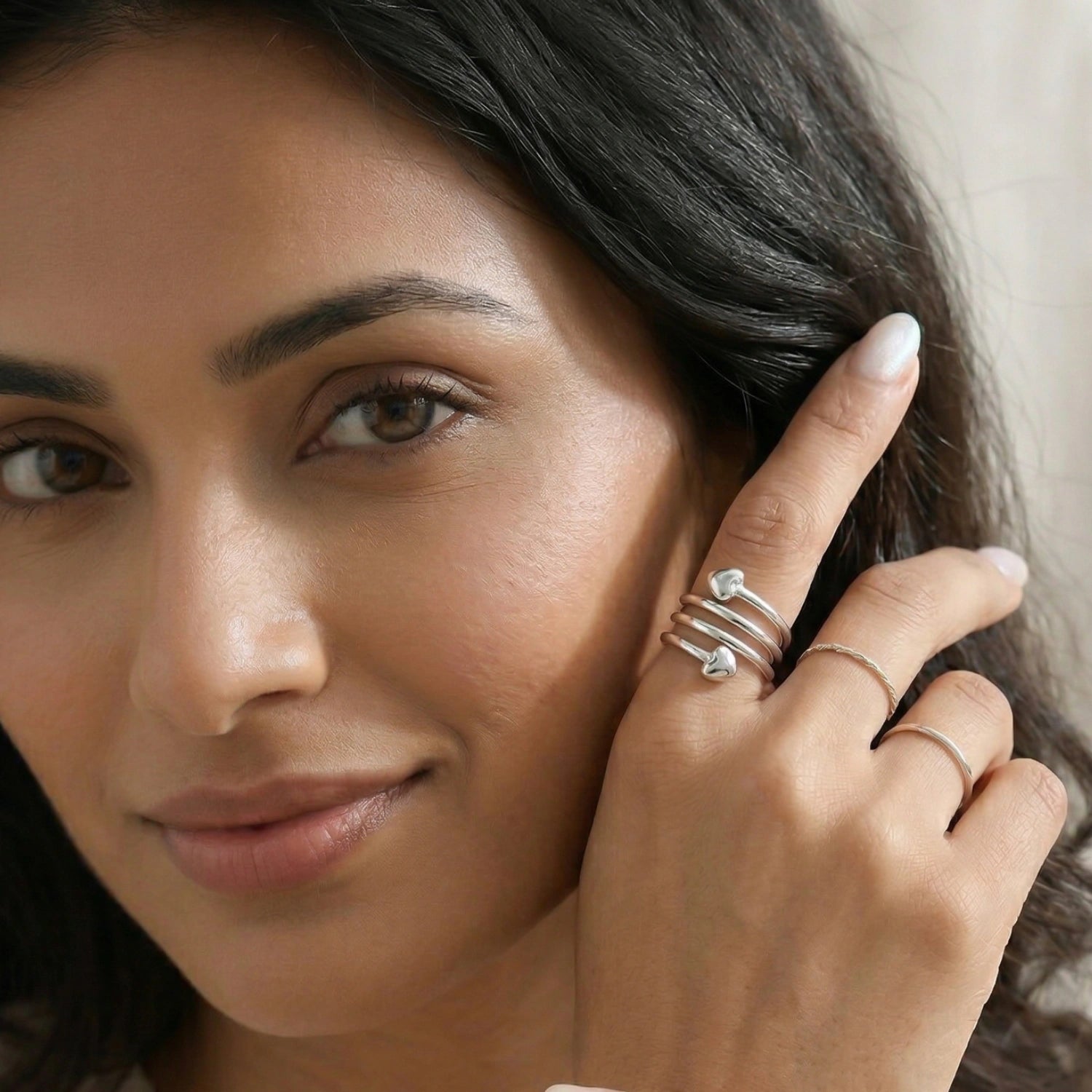 Silver Thorn Crown Ring image 1