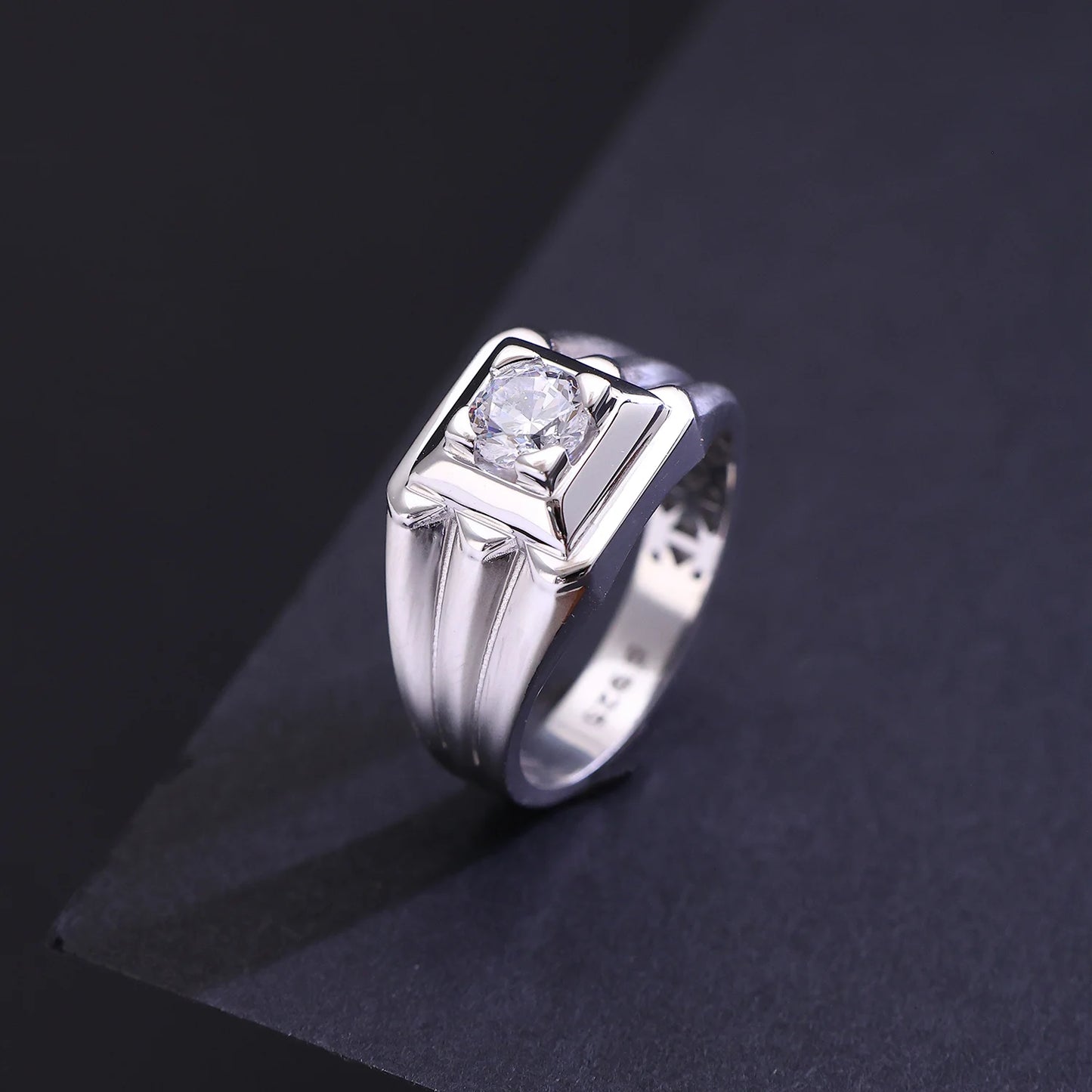The Alencia Urban Tiered Solitaire Silver Ring image 0