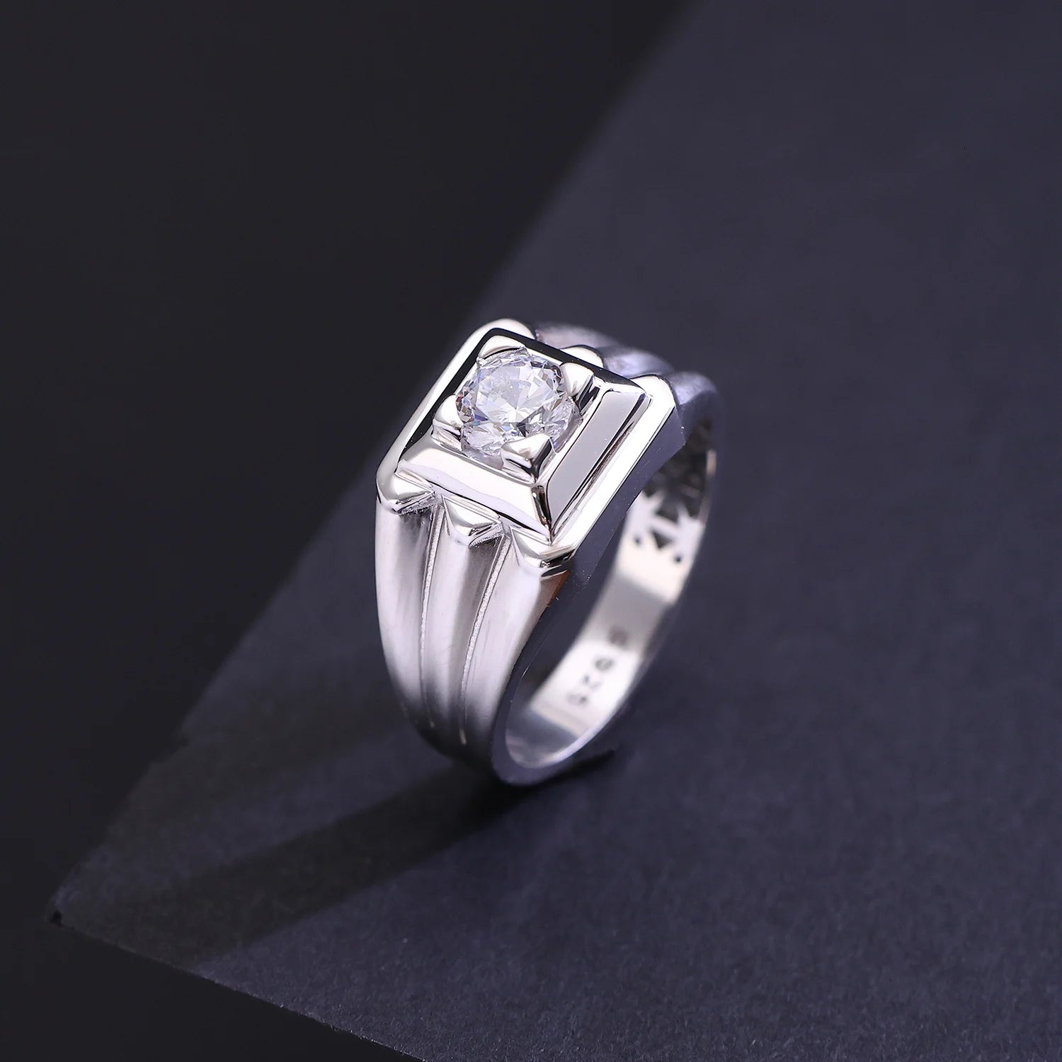 The Alencia Urban Tiered Solitaire Silver Ring image 0