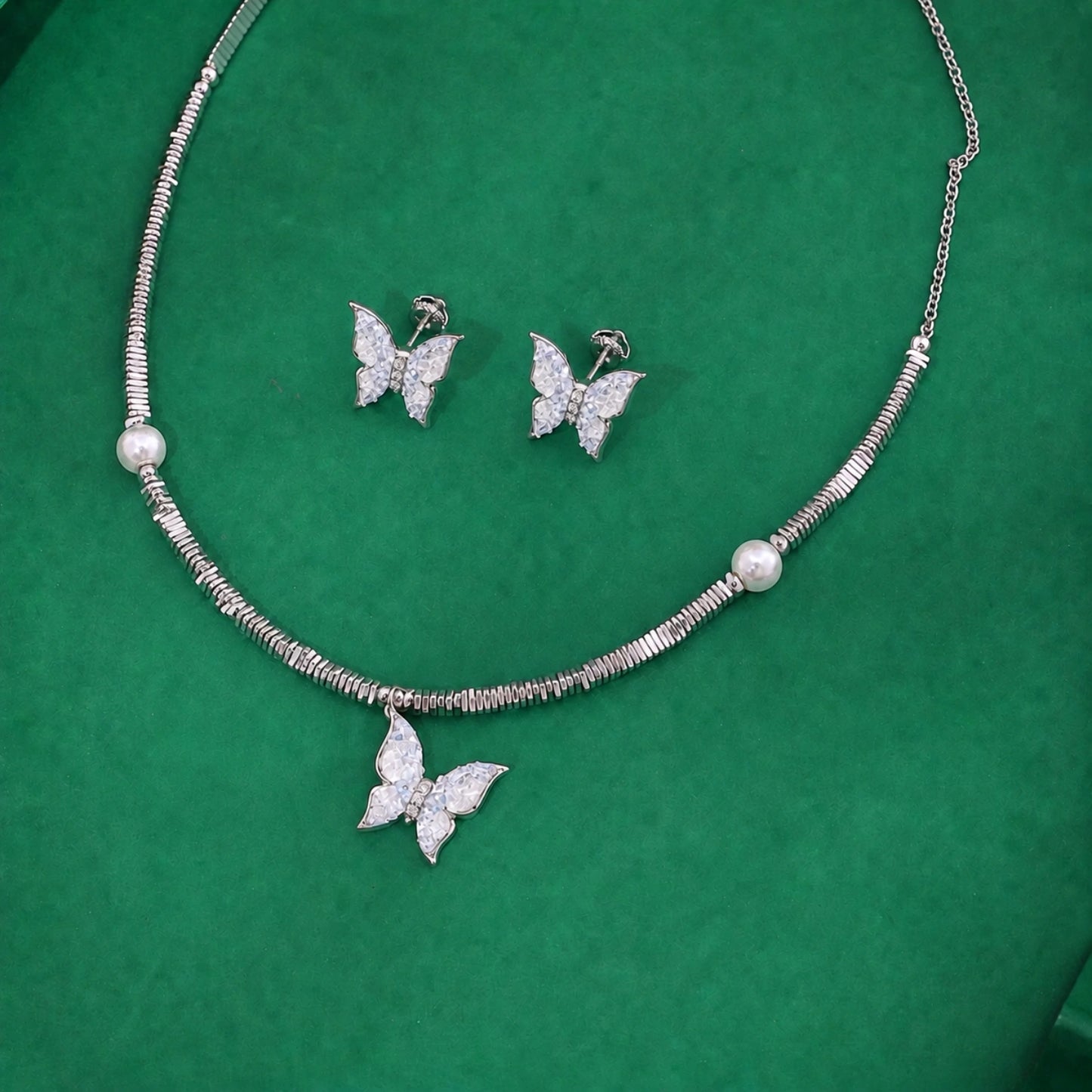 ALENCIA Azure Blossom Crystal &amp; Pearl Jewelry Set image 10