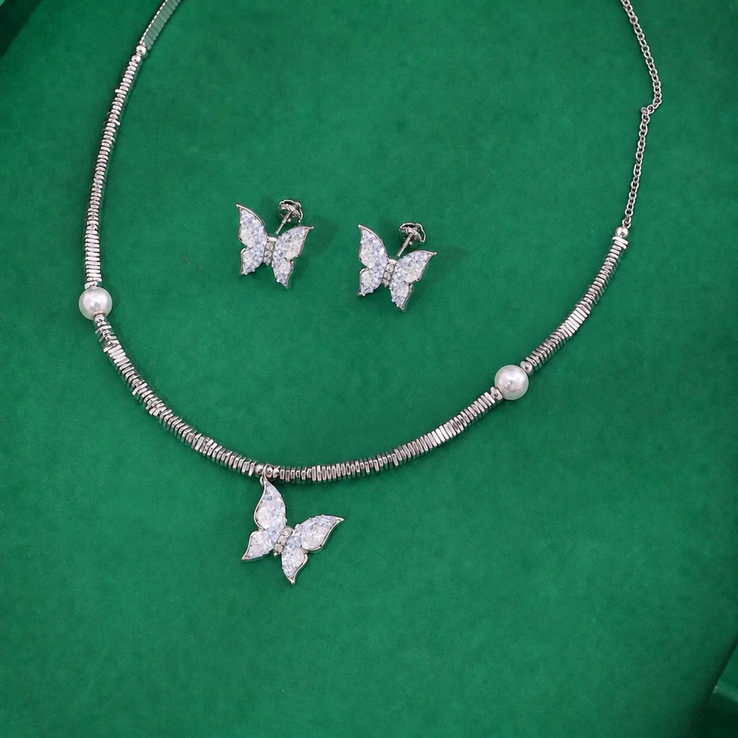 ALENCIA Azure Blossom Crystal &amp; Pearl Jewelry Set image 10