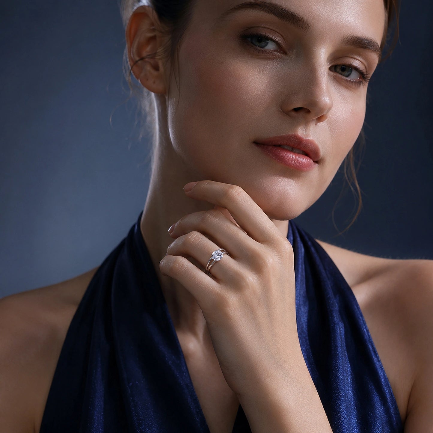 The Alencia Urban Serenade Split-Shank Oval Solitaire Ring image 1
