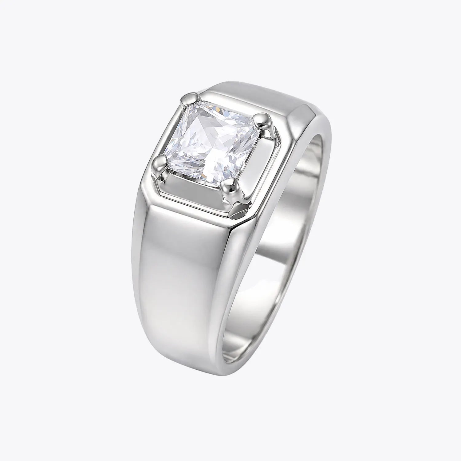 The Alencia Urban Chevron Solitaire Silver Ring image 2