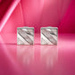 Geometric Silver Square Stud Earrings image 0
