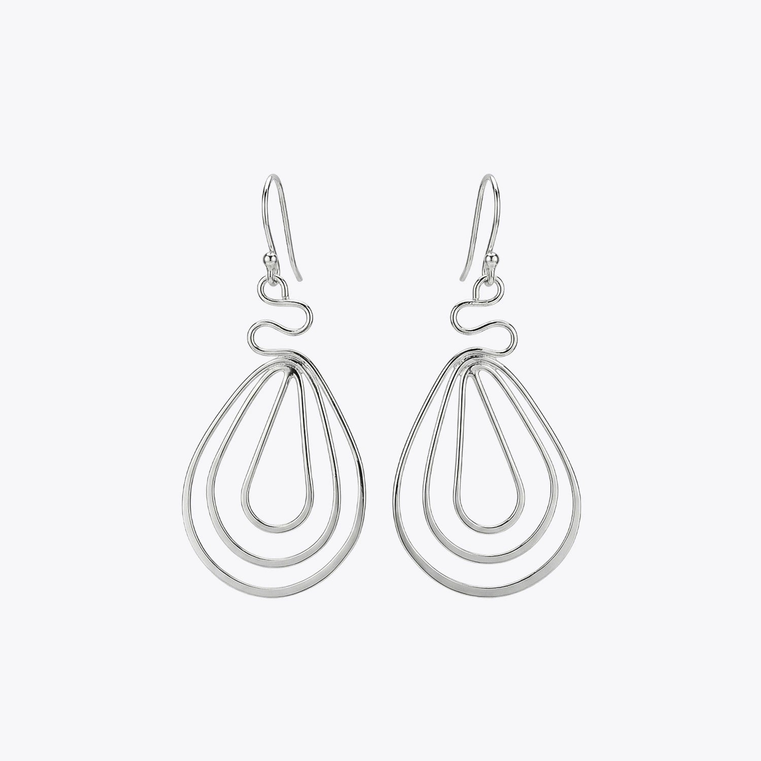 Silver Flow Teardrop Earrings image 2