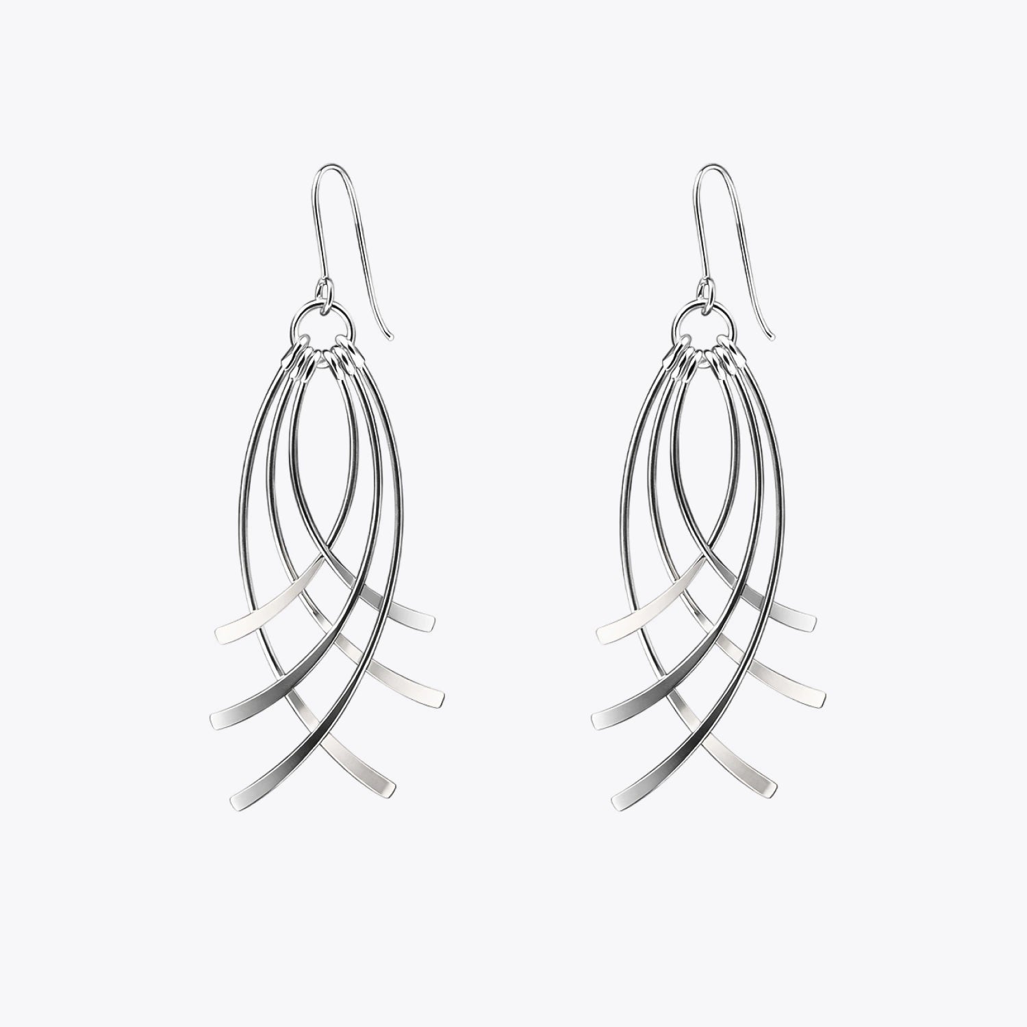 Silver Flowline Drop Earrings image 2