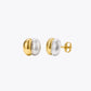 Two-Tone Dome Stud Earrings image 2