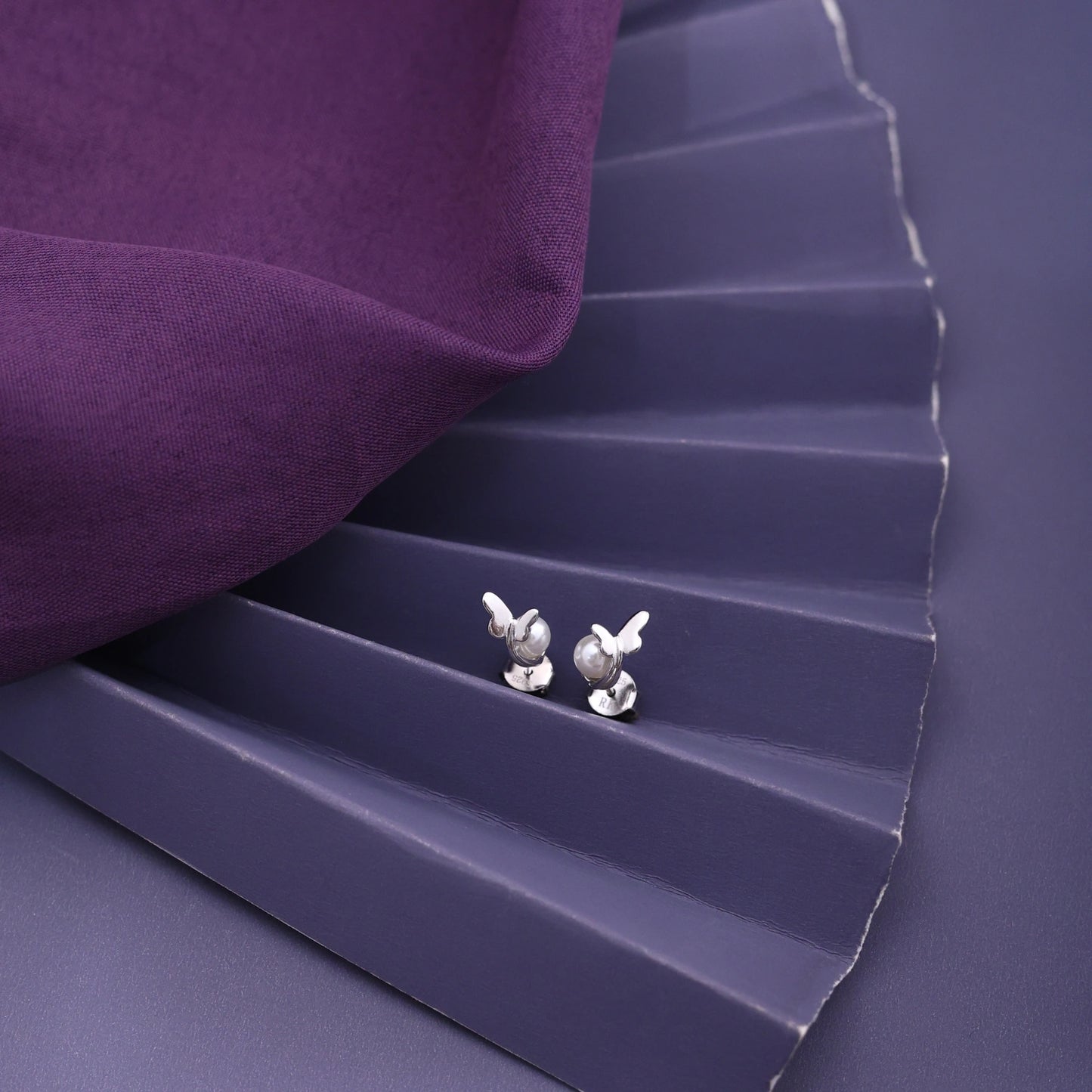 Butterfly Pearl Stud Earrings image 0