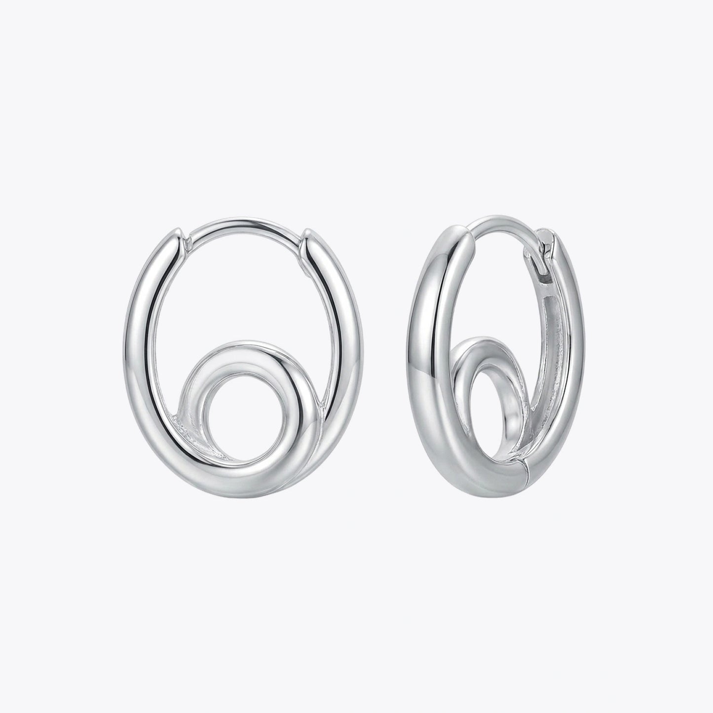 Silver Swirl Hoop Earrings image 2