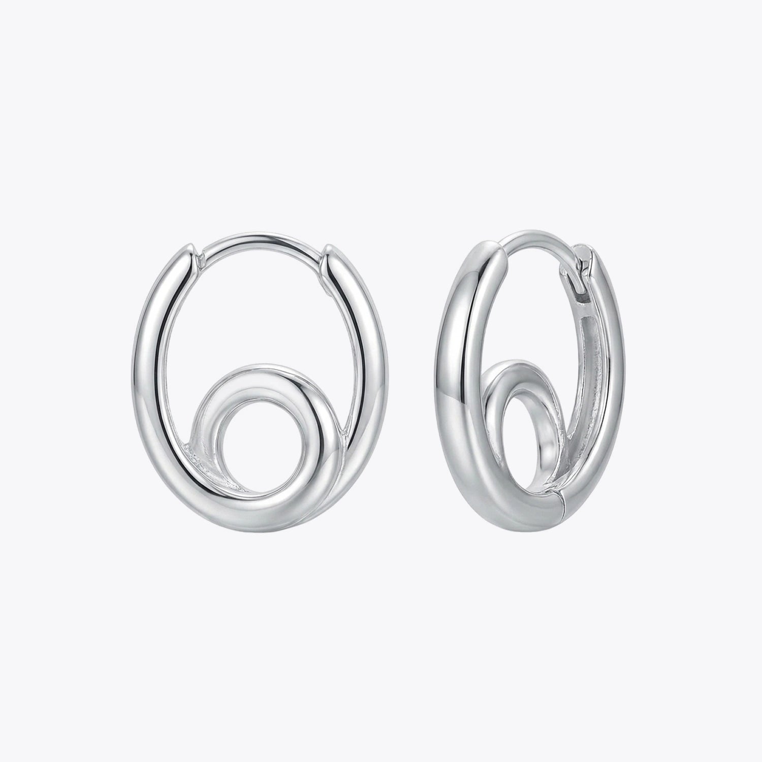 Silver Swirl Hoop Earrings image 2