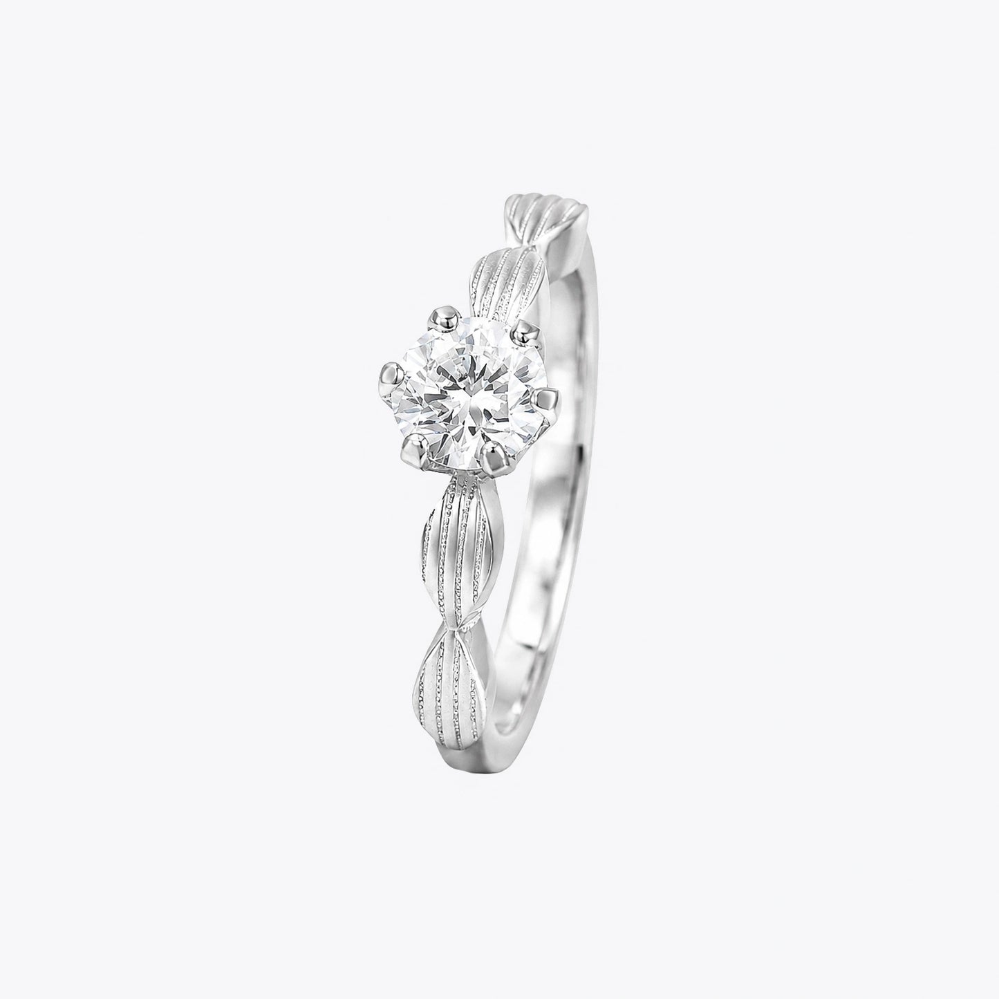 The Alencia Urban Serenade Fluted Petal Solitaire Ring image 2