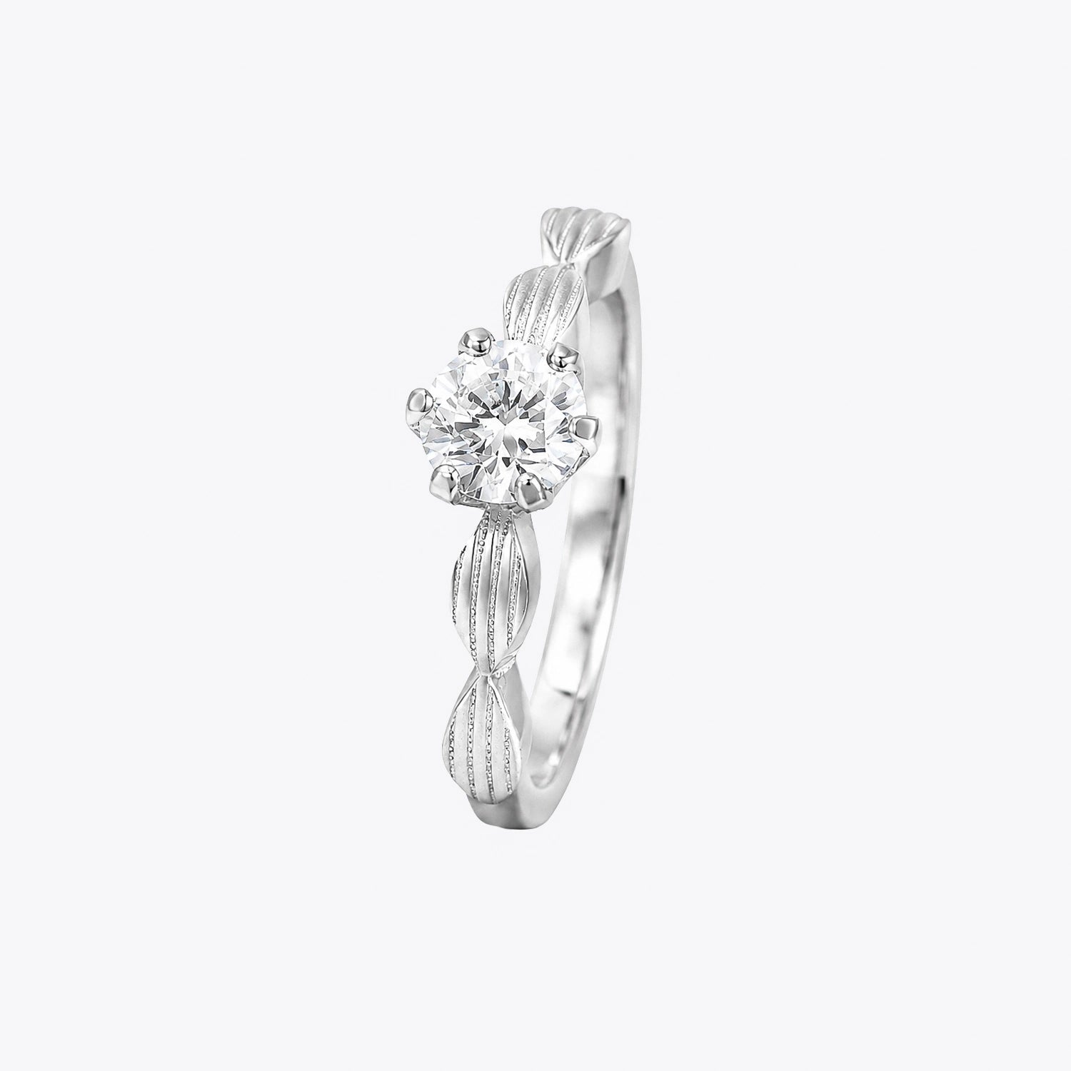 The Alencia Urban Serenade Fluted Petal Solitaire Ring image 2