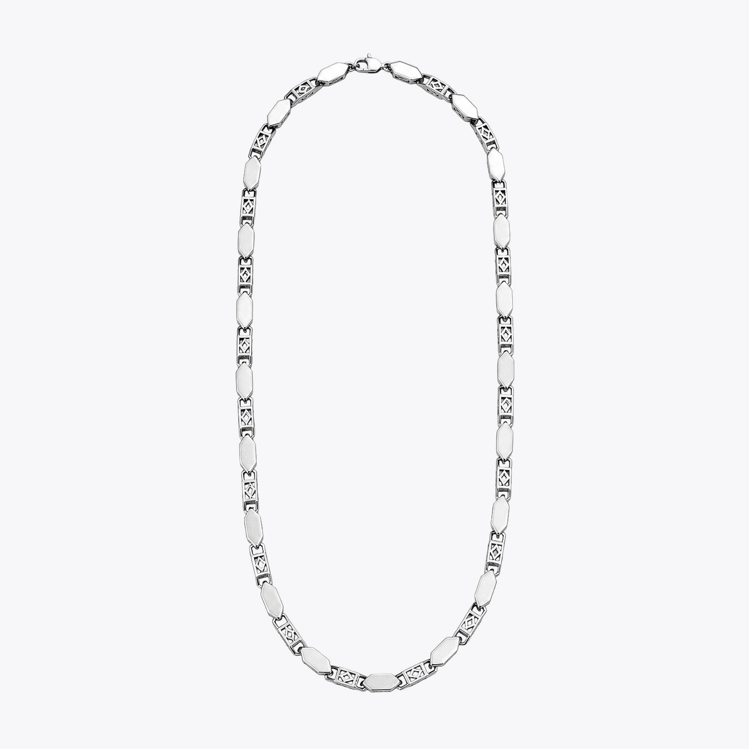 Alencia Royale Geometric Link 925 Sterling Silver Chain Necklace image 2