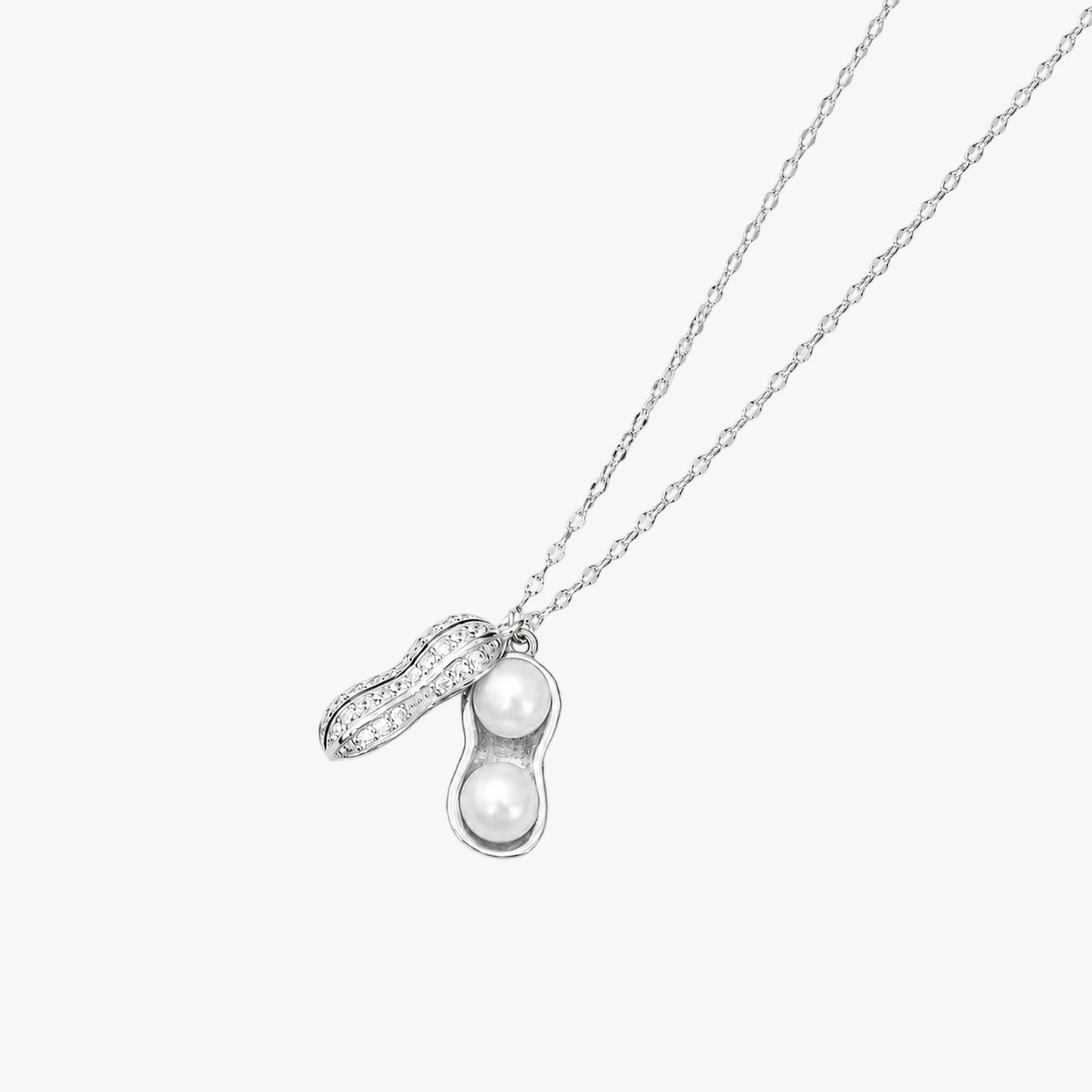 Pearl Peapod Silver Pendant Necklace image 2